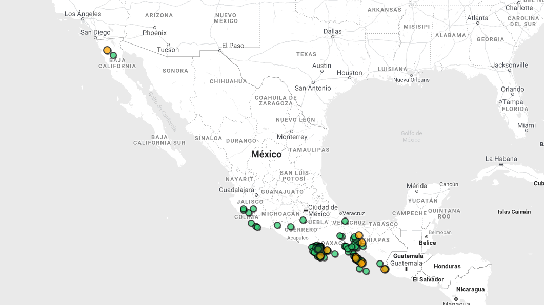 Mapa de sismos República Mexicana